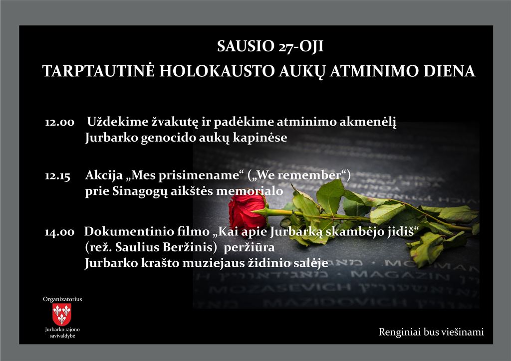 Sausio 27-oji Tarptautinė Holokausto aukų atminimo diena